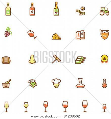 Set of the wine related icon