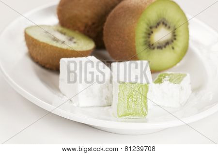 Lukum (turkish Delight) With Kiwi Fruit