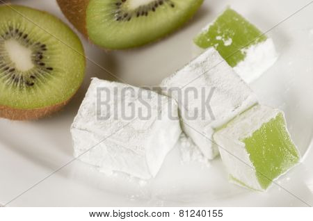 Lukum (turkish Delight) With Kiwi Fruit