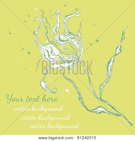 flower and blots yellow greeting card