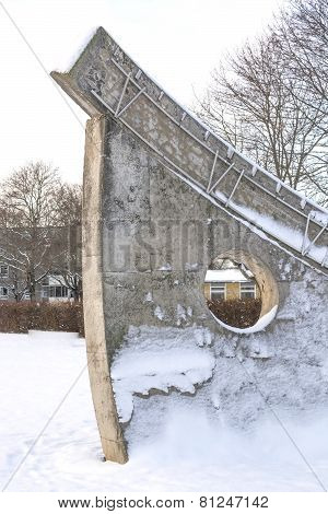 Sun Dial Sculpture Five Six In Snow Vallingby Sweden