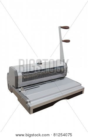 The image of a bookbinding machine. Stitcher