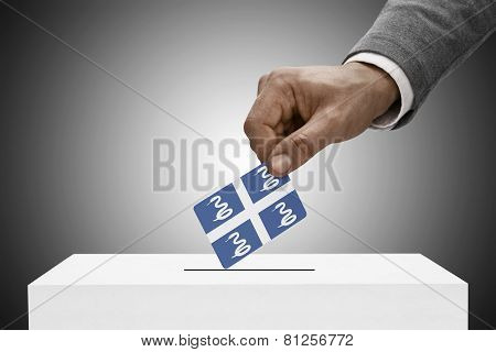 Black Male Holding Flag. Voting Concept - Martinique