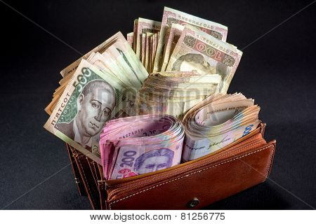Ukrainian money in the wallet
