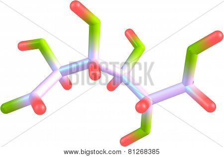 Glucose Model. Isolated on white