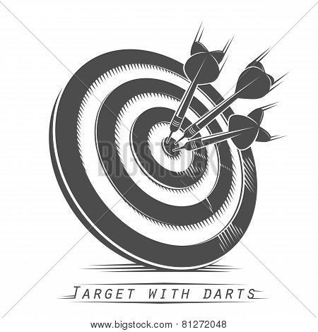 Target with darts vintage tattoo