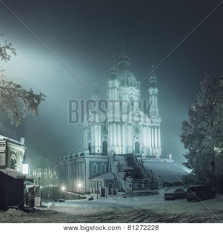 Church Of St. Andrew, Winter Evening