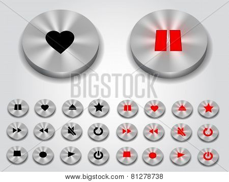 Multimedia metal button collection