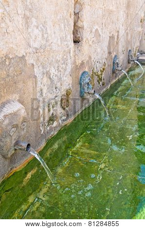 Medieval fountain. Laterza. Puglia. Italy.