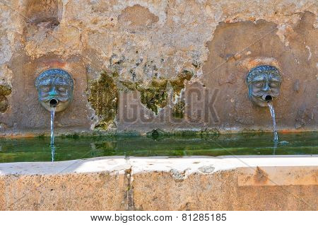 Medieval fountain. Laterza. Puglia. Italy.