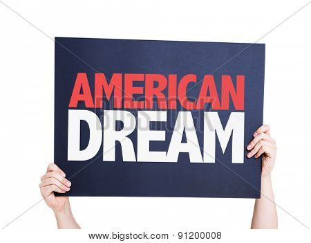 American Dream card isolated on white