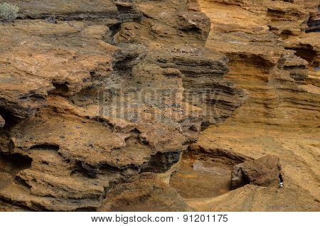 Volcanic Rock Basaltic Formation in Gran Canaria