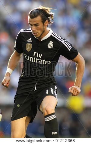 BARCELONA - MAY, 17: Gareth Bale of Real Madrid of during a Spanish League match against RCD Espanyol at the Power8 stadium on Maig 17 2015 in Barcelona Spain