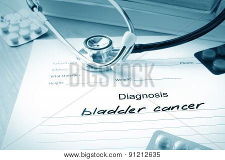 Diagnostic form with diagnosis