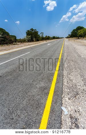 Endless Road With Blue Sky