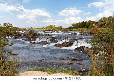Famous Popa Falls In Caprivi, North Namibia