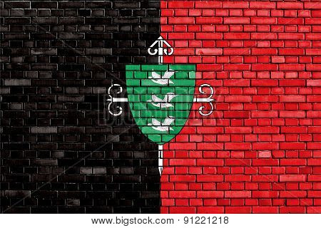 Flag Of Santa Cruz Painted On Brick Wall