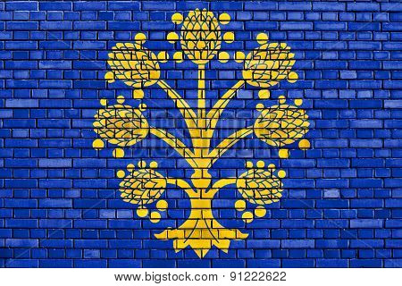 Flag Of Appleby-in-westmorland Painted On Brick Wall