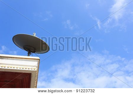 Satellite Dish With Blue Sky