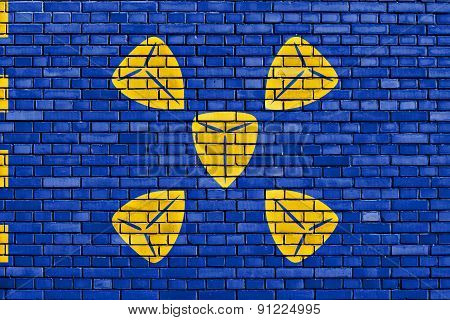 Flag Of Bussum Painted On Brick Wall