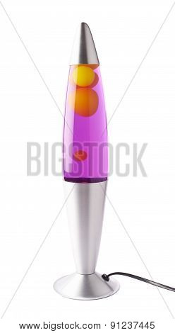 Pink magneta lava lamp isolated