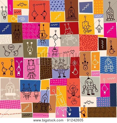 cute robots pattern