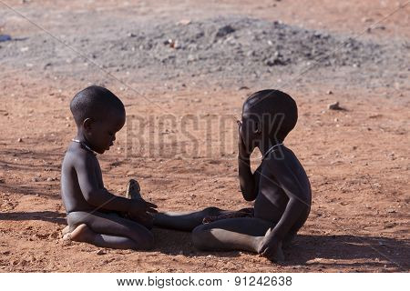 Unidentified Child Himba Tribe In Namibia