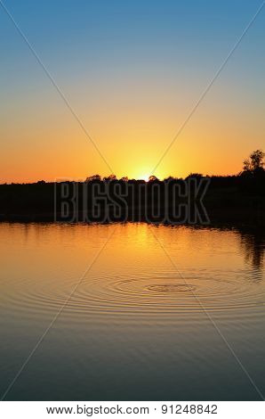 Beautiful sunset over Lake