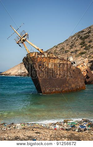 Shipwreck, Amorgos, Cyclades, Greece