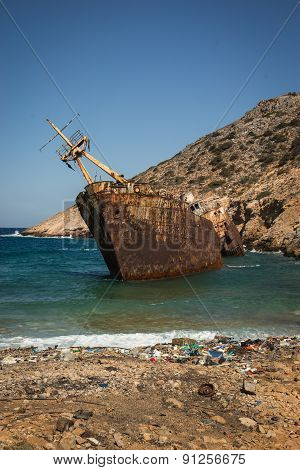 Shipwreck, Amorgos, Cyclades, Greece