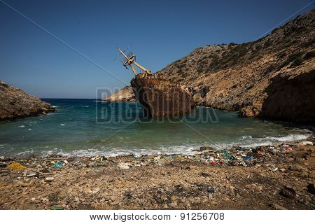 Shipwreck, Amorgos, Cyclades, Greece