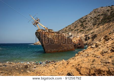 Shipwreck, Amorgos, Cyclades, Greece