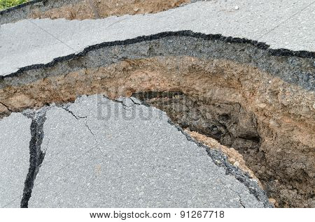 Road cracked
