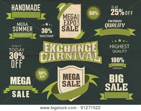 Stylish typographic collection of big summer sale with discount offer.