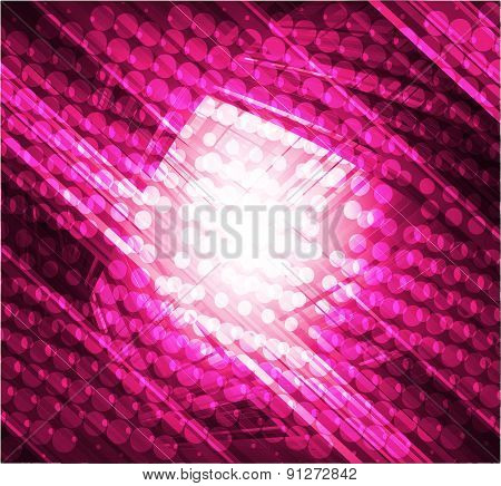 Virtual technology vector pink background burst light