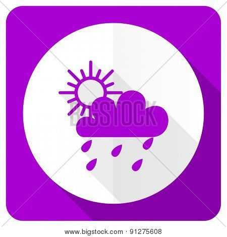 rain pink flat icon waether forecast sign 
