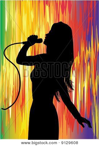 Singer Multi Colored Background