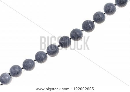 String Of Beads From Gray Shungite Gem Stone