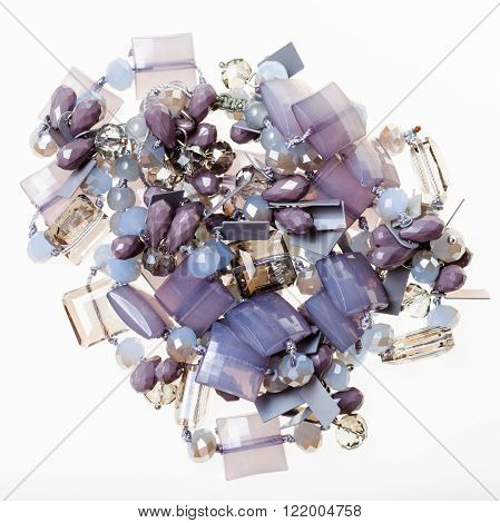 Tangled Necklace From Plastic, Glass, Zircon Beads