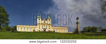 Basilica Minor of the Visitation of the * Mary on Holy Hill near Olomouc in summer - panoramic shot