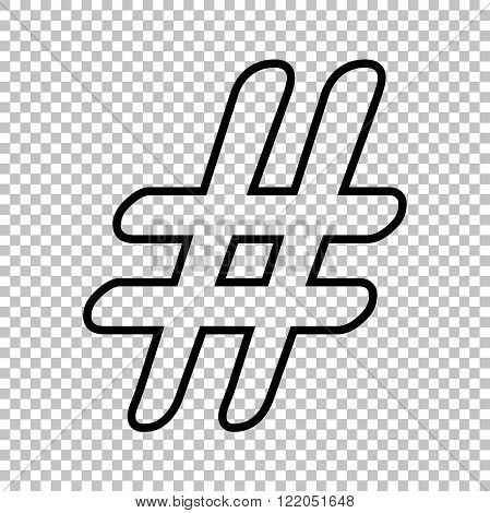 Hashtag sign. Line icon