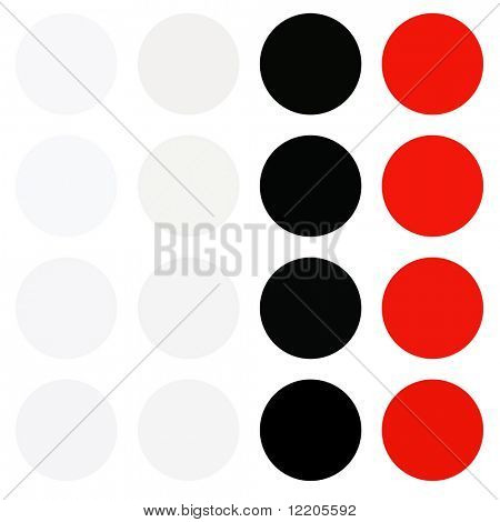 Red and black dot pattern.