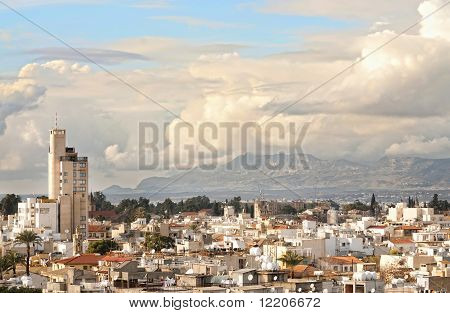 Wysoki kąt widzenia w Nicosia City.
