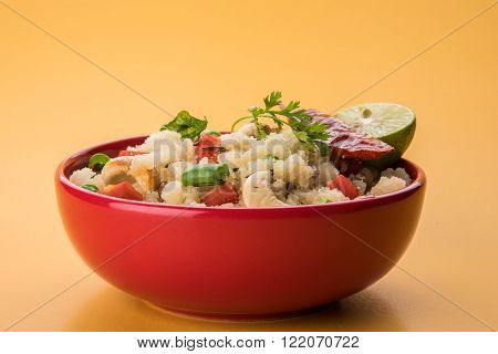 Upma or upama or uppuma, popular south indian breakfast menu