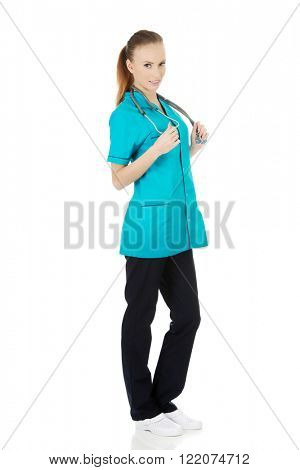 Smiling woman doctor.