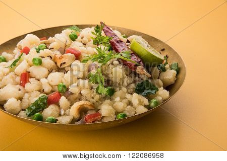 Upma or upama or uppuma, popular south indian breakfast menu