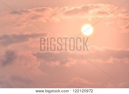 Sunrise in the morning sunrise with clouds. Startup dream concept