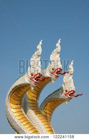 King of naka statue at thai temple