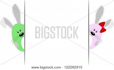 Easter rabbits family. Easter Bunny. white Background