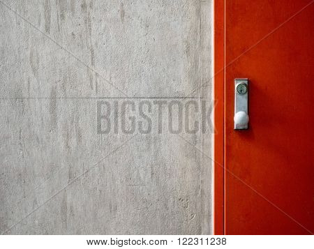 Cement concrete wall texture with modern red door.
** Note: Visible grain at 100%, best at smaller sizes